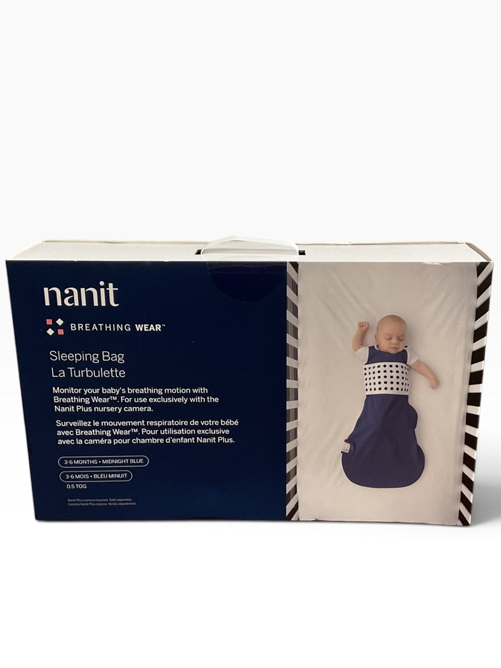 Brand New-Nanit Breathable Baby Sleeping Bag - Navy with White Pattern